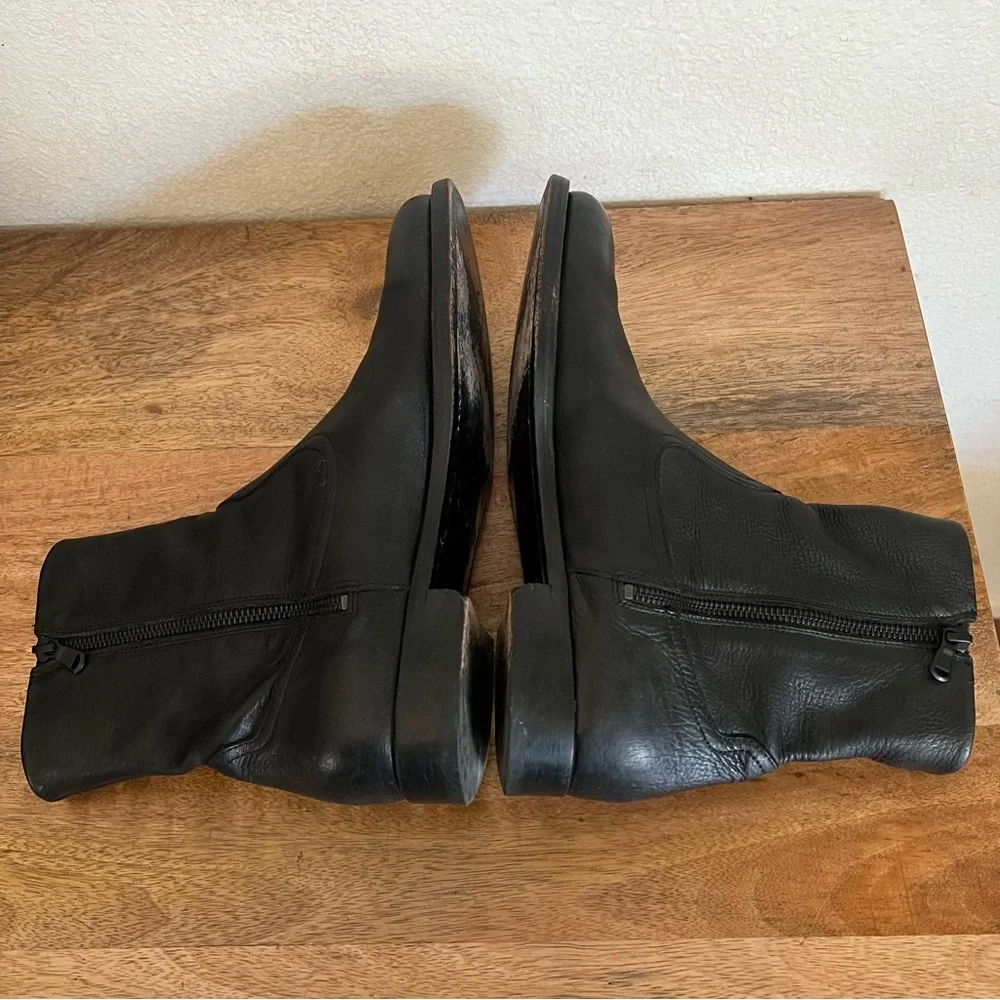 Vince Mens Black Leather Tom Side Zipper Boots Size EU 44